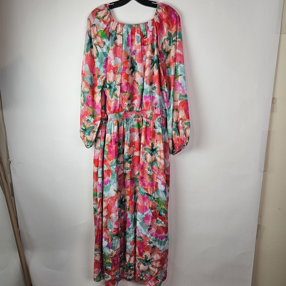 SOFT SURROUNDINGS Evalina Pink 1X Summer Floral Puff Sleeve Fairycore Maxi Dress - Picture 8 of 11